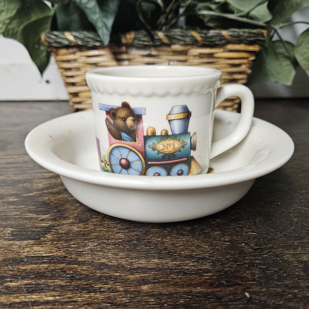 Lenox Heirloom Collection CHINA BEARS Child's Mug & bowl set